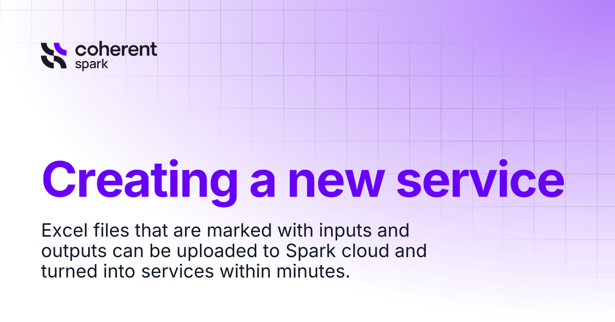 Creating a new service | Coherent Assistant | Spark
