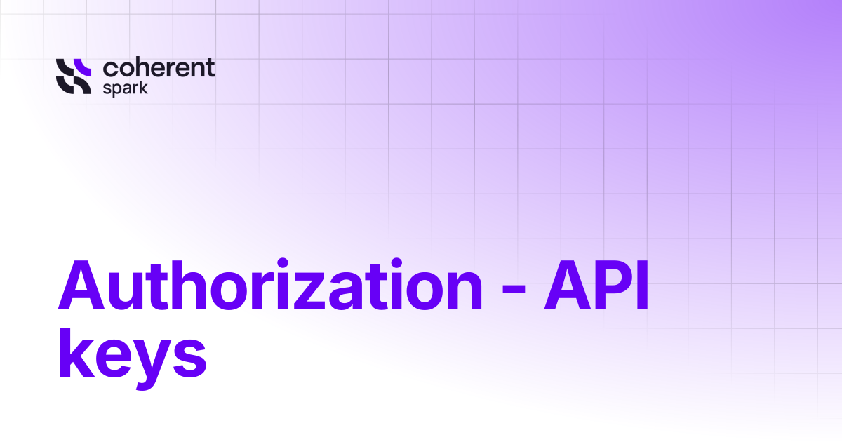 Authorization - API keys | Spark
